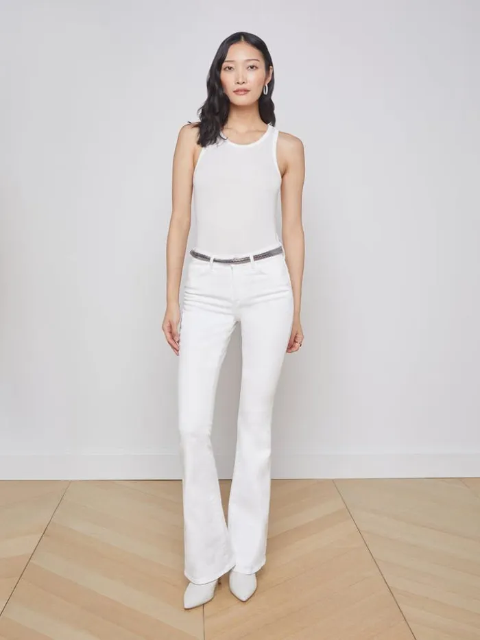 L039Agence Camisoles and Tanks Women Nia Ribbed Tank White