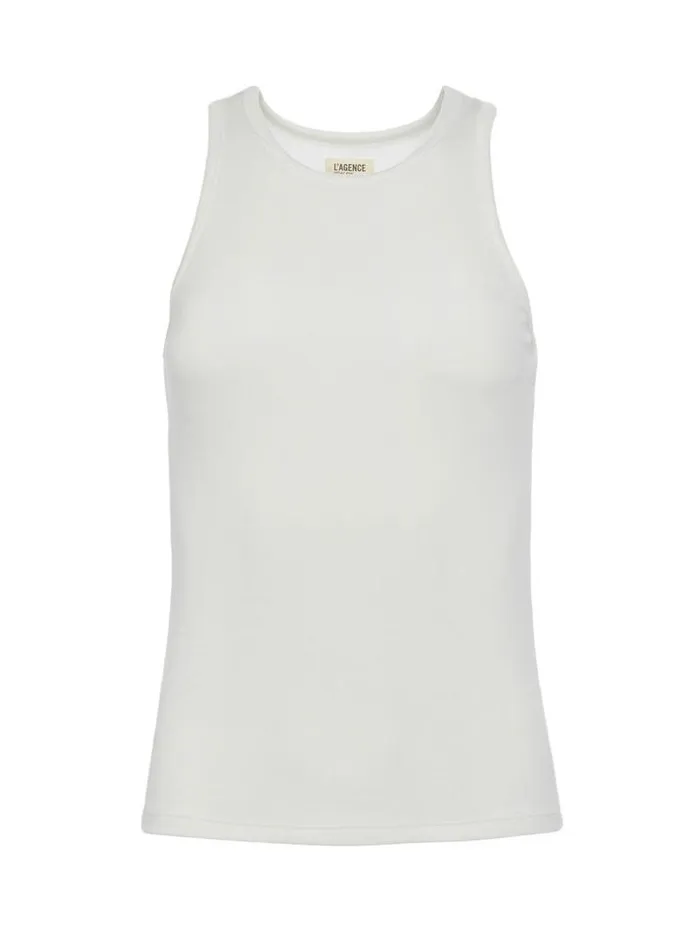 L039Agence Camisoles and Tanks Women Nia Ribbed Tank White