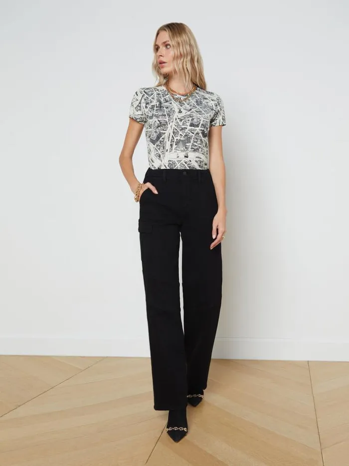 L039Agence Cargo Pants Women Brooklyn Cargo Jean Noir