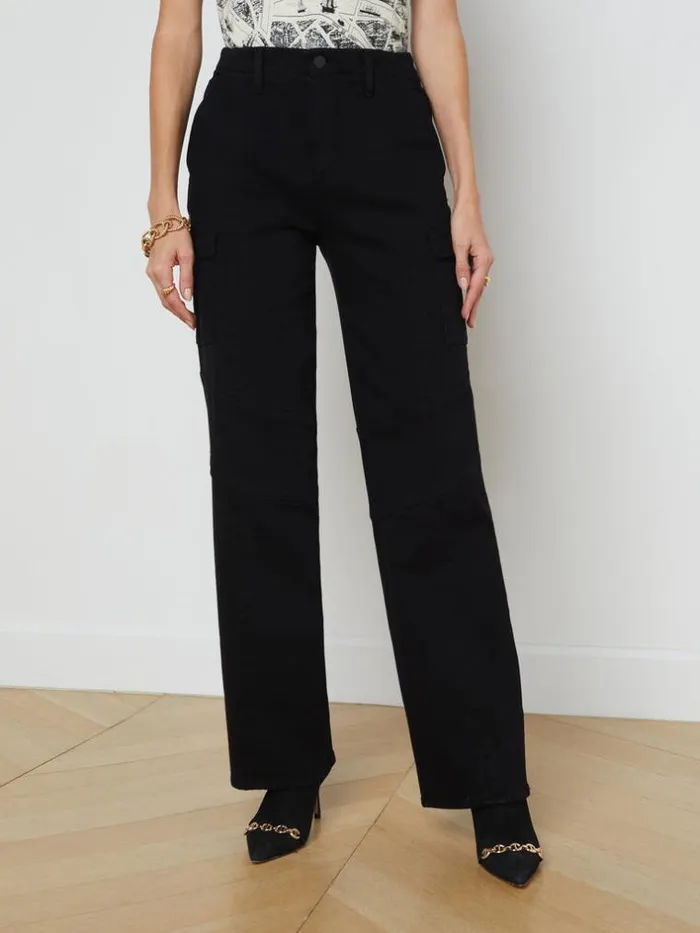 L039Agence Cargo Pants Women Brooklyn Cargo Jean Noir