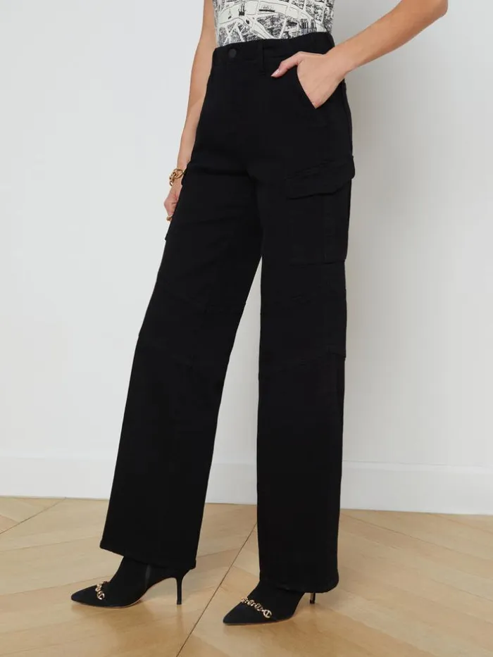 L039Agence Cargo Pants Women Brooklyn Cargo Jean Noir