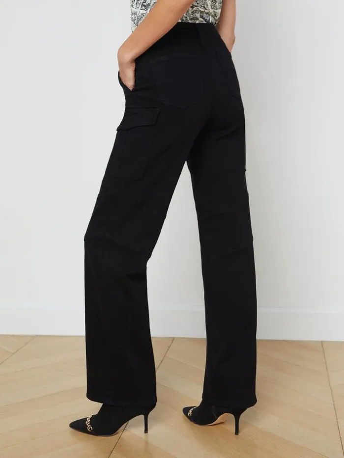 L039Agence Cargo Pants Women Brooklyn Cargo Jean Noir