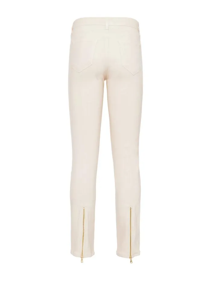 L039Agence Coated Denim Women Ginny Coated StraightLeg Back Zip Jean French Vanilla Coated