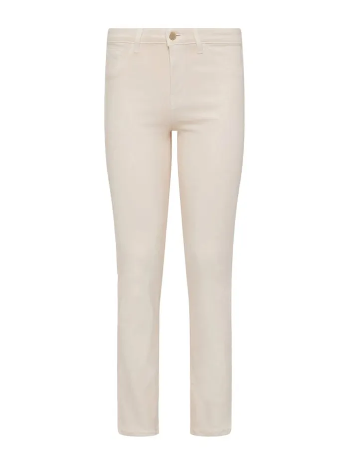 L039Agence Coated Denim Women Ginny Coated StraightLeg Back Zip Jean French Vanilla Coated