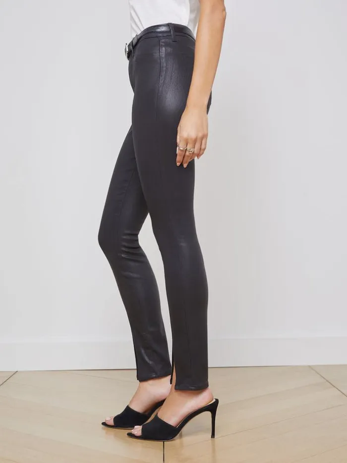 L039Agence Coated Denim Women Jyothi Coated Jean Noir Coated