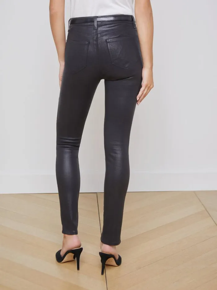 L039Agence Coated Denim Women Jyothi Coated Jean Noir Coated