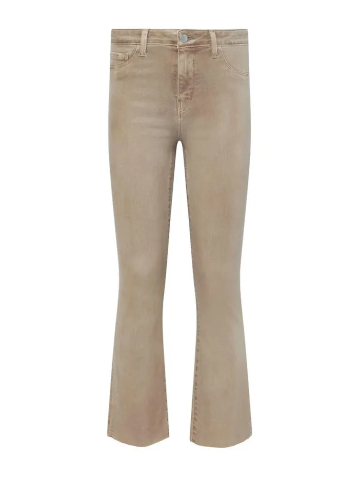 L039Agence Coated Denim Women Kendra Coated Cropped Flare Jean Rye Coated
