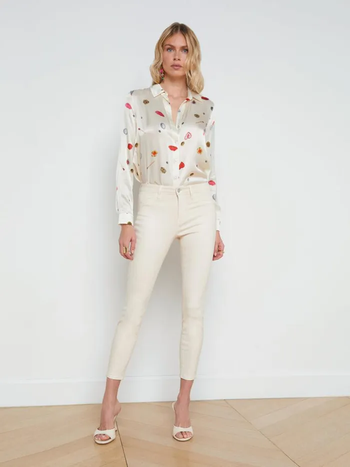 L039Agence Coated Denim Women Margot Coated Skinny Jean French Vanilla Coated L039Agence Coated Denim Women Margot Coated Skinny Jean French Vanilla Coated