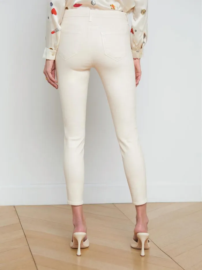 L039Agence Coated Denim Women Margot Coated Skinny Jean French Vanilla Coated