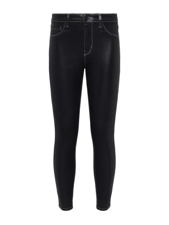 L039Agence Coated Denim Women Margot Coated Skinny Jean Noirnatural Contrast Coated