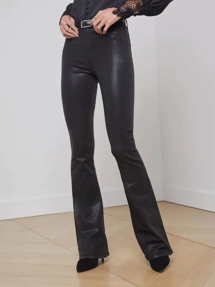 L039Agence Coated Denim Women Marty Coated Jean Noir Coated