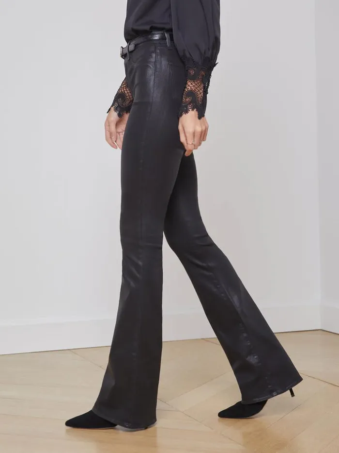 L039Agence Coated Denim Women Marty Coated Jean Noir Coated