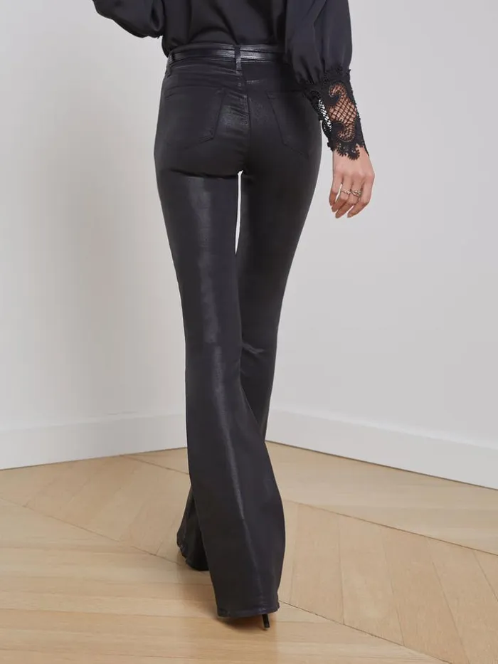 L039Agence Coated Denim Women Marty Coated Jean Noir Coated