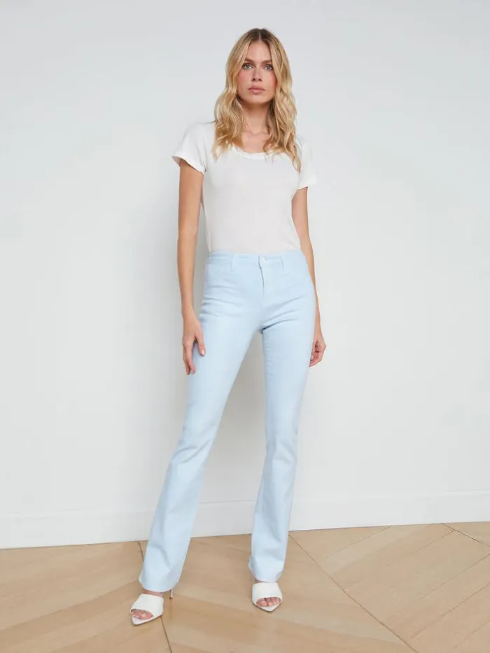 L039Agence Coated Denim Women Selma Coated Bootcut Jean Ice Waterwhite Contrast Coated L039Agence Coated Denim Women Selma Coated Bootcut Jean Ice Waterwhite Contrast Coated