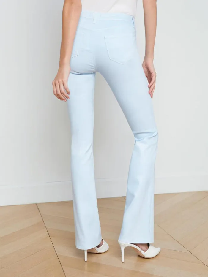 L039Agence Coated Denim Women Selma Coated Bootcut Jean Ice Waterwhite Contrast Coated