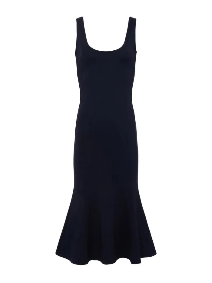 L039Agence Dresses and Jumpsuits Women Bisous Flared Midi Dress Midnight