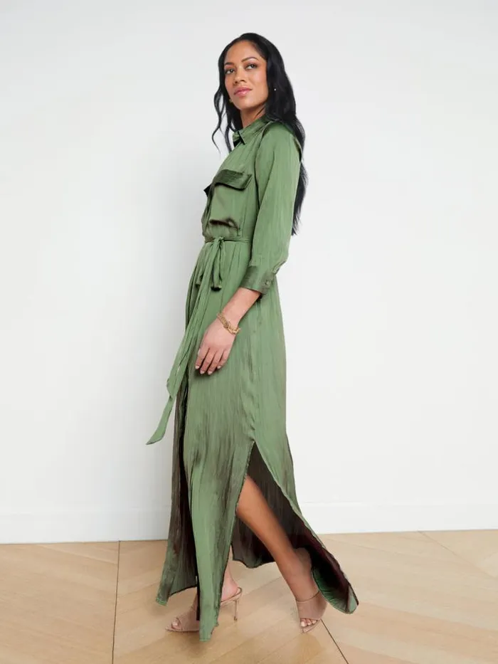 L039Agence Dresses and Jumpsuits Women Cameron Maxi Shirt Dress Clover
