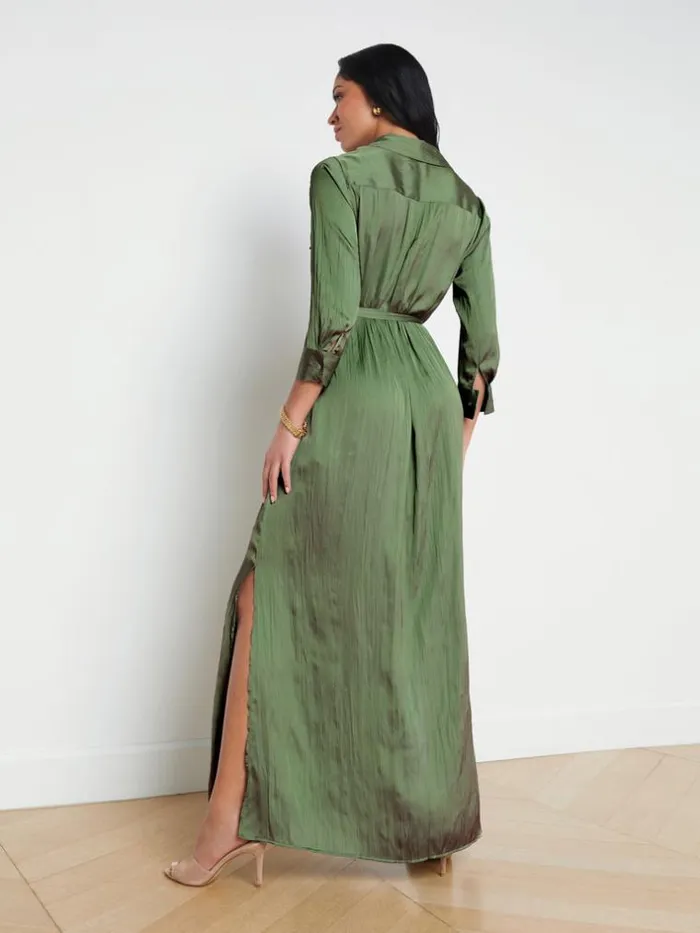 L039Agence Dresses and Jumpsuits Women Cameron Maxi Shirt Dress Clover