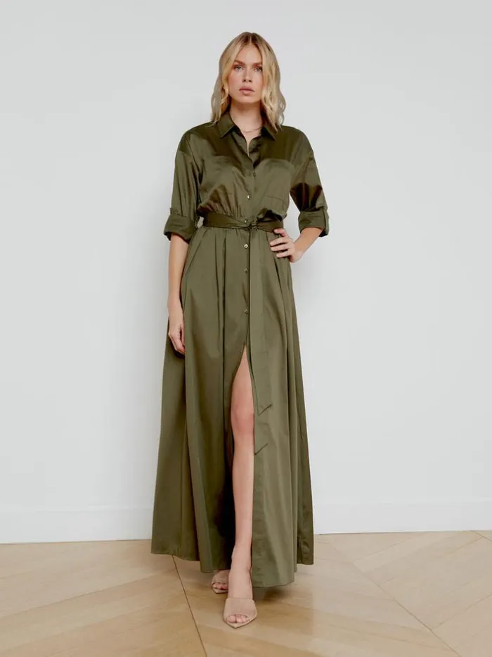L039Agence Dresses and Jumpsuits Women Cammi Poplin Dress Ivy Green