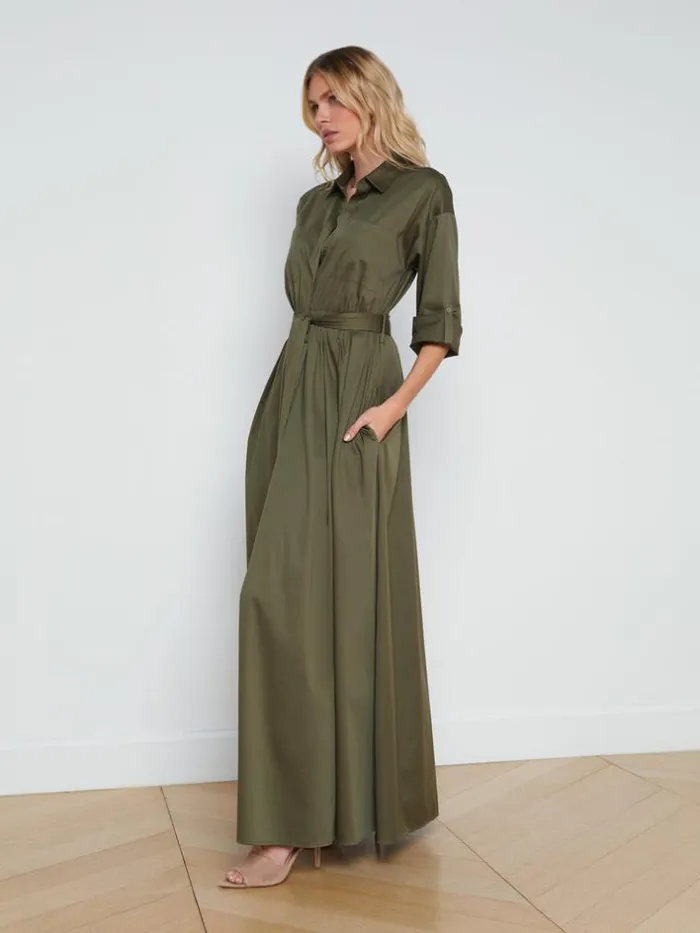 L039Agence Dresses and Jumpsuits Women Cammi Poplin Dress Ivy Green