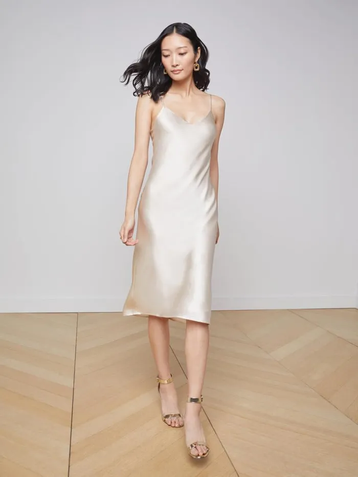 L039Agence Dresses and Jumpsuits Women Jodie Silk Slip Dress Champagne
