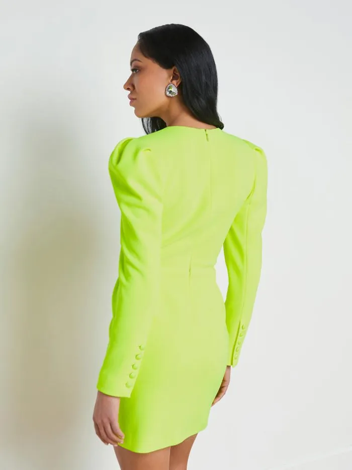 L039Agence Dresses and Jumpsuits Women Linnie FrontPleat Dress Neon Citrus