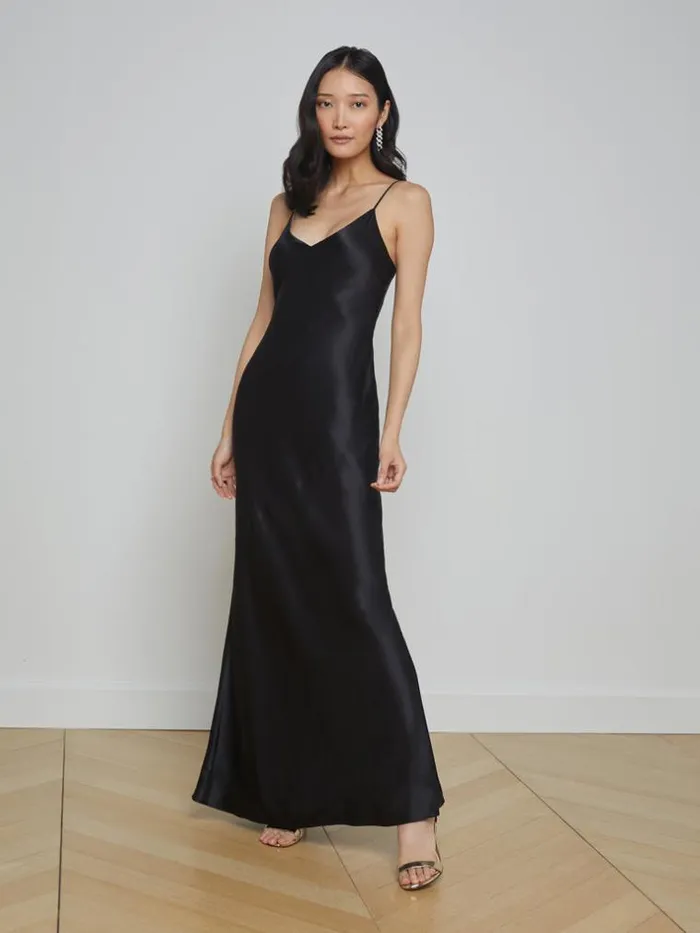L039Agence Dresses and Jumpsuits Women Serita Silk Slip Dress Black
