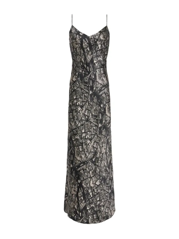 L039Agence Dresses and Jumpsuits Women Serita Silk Slip Dress Blackecru Map Of Paris