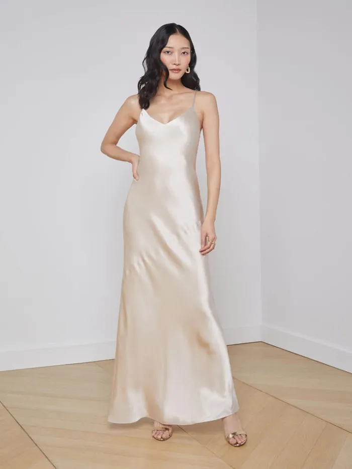 L039Agence Dresses and Jumpsuits Women Serita Silk Slip Dress Champagne