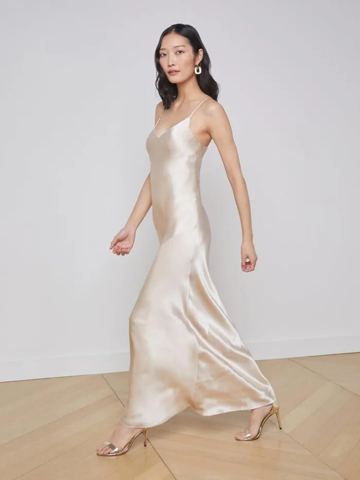 L039Agence Dresses and Jumpsuits Women Serita Silk Slip Dress Champagne