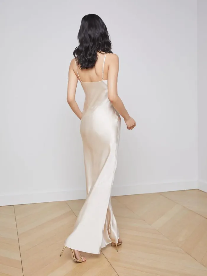 L039Agence Dresses and Jumpsuits Women Serita Silk Slip Dress Champagne
