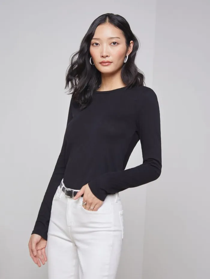 L039Agence Essentials Women Tess Long Sleeve Tee Black