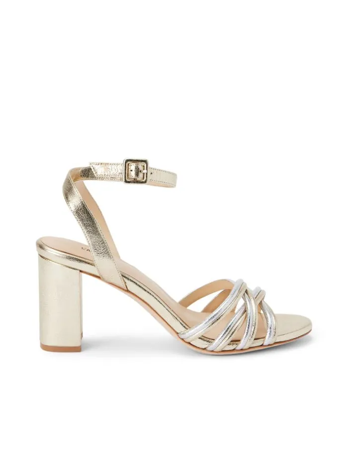 L039Agence Heels and Pumps Women Acelynn BlockHeel Sandal Goldsilver Crackle
