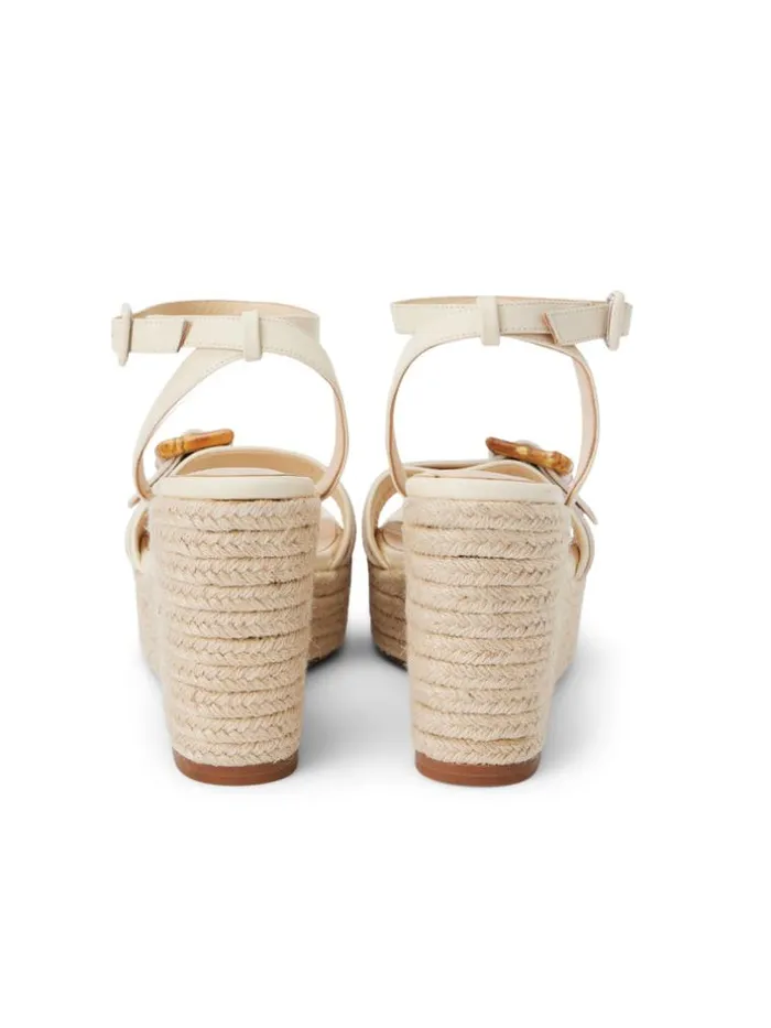 L039Agence Heels and Pumps Women Aurore Wedge Espadrille Buckskin Nubuck