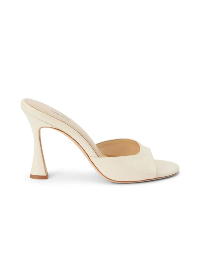 L039Agence Heels and Pumps Women Avery Leather PeepToe Mule Ecru Leather