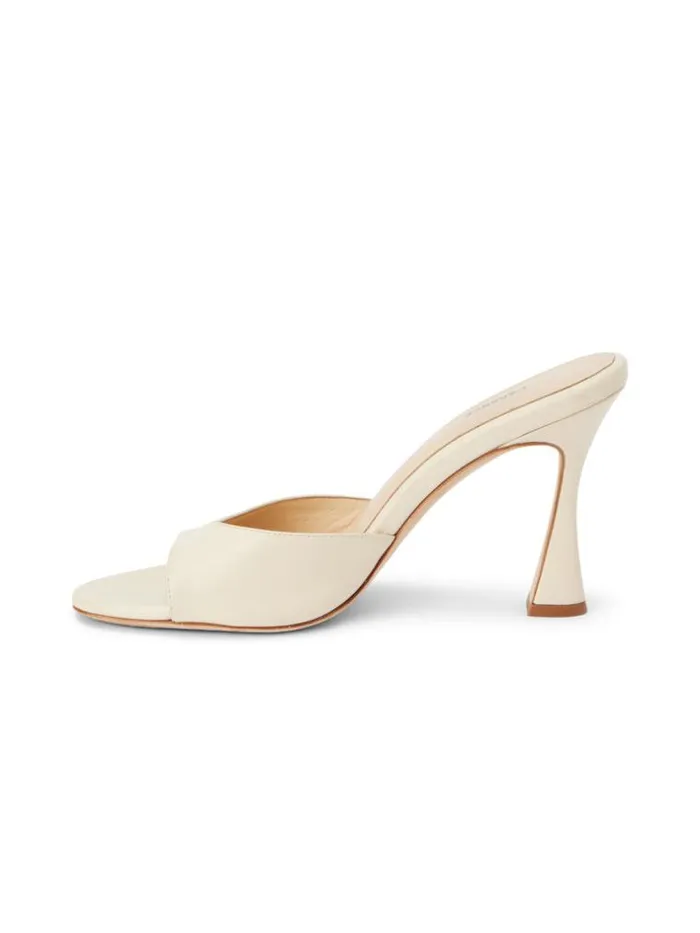 L039Agence Heels and Pumps Women Avery Leather PeepToe Mule Ecru Leather