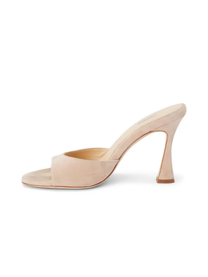 L039Agence Heels and Pumps Women Avery Suede PeepToe Mule Pecan Suede