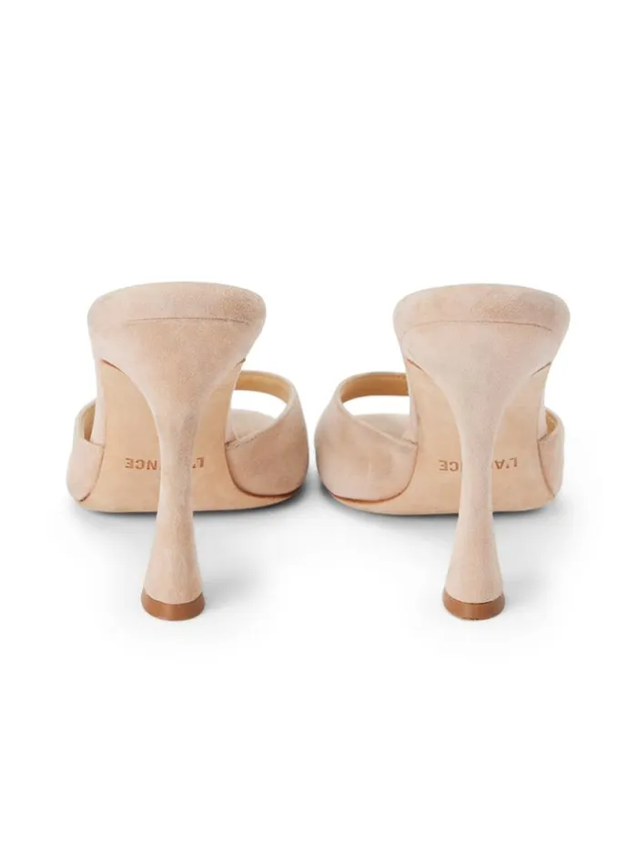 L039Agence Heels and Pumps Women Avery Suede PeepToe Mule Pecan Suede