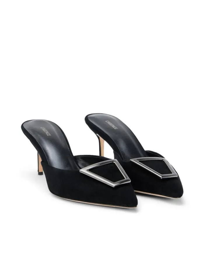 L039Agence Heels and Pumps Women Charlene Mule Black Suede