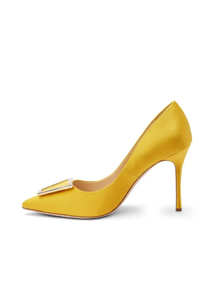L039Agence Heels and Pumps Women Elea Pump Citrine Satin