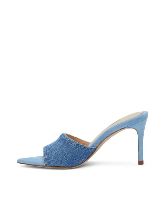 L039Agence Heels and Pumps Women Lolita Open Toe Mule Blue Denim
