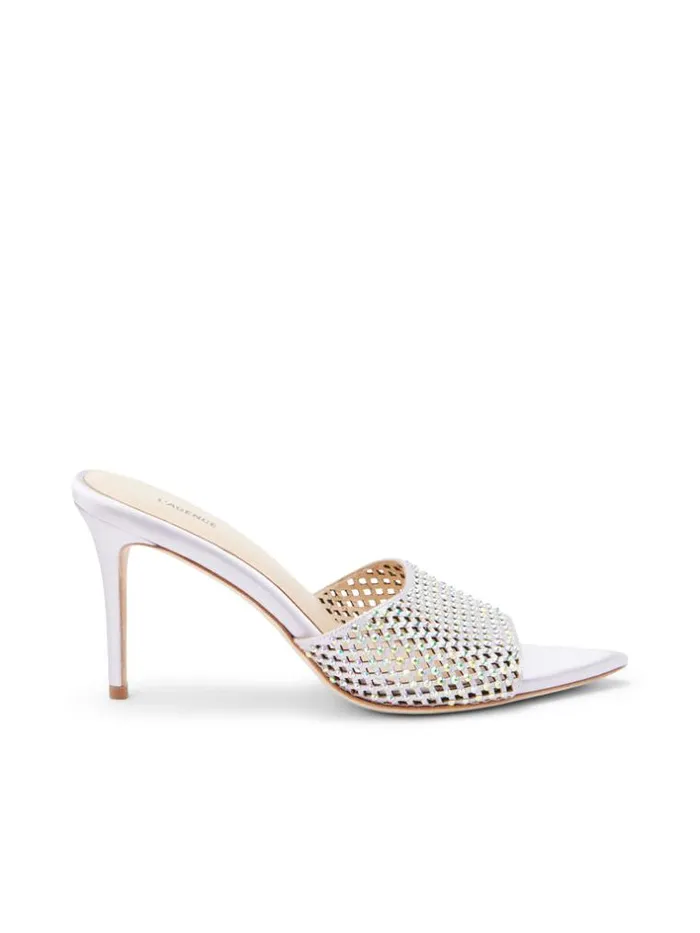 L039Agence Heels and Pumps Women Narcise Open Toe Mule Lilac Satin