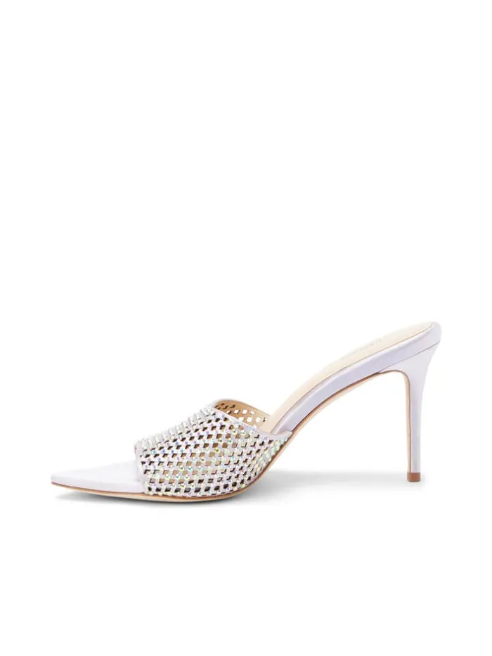L039Agence Heels and Pumps Women Narcise Open Toe Mule Lilac Satin