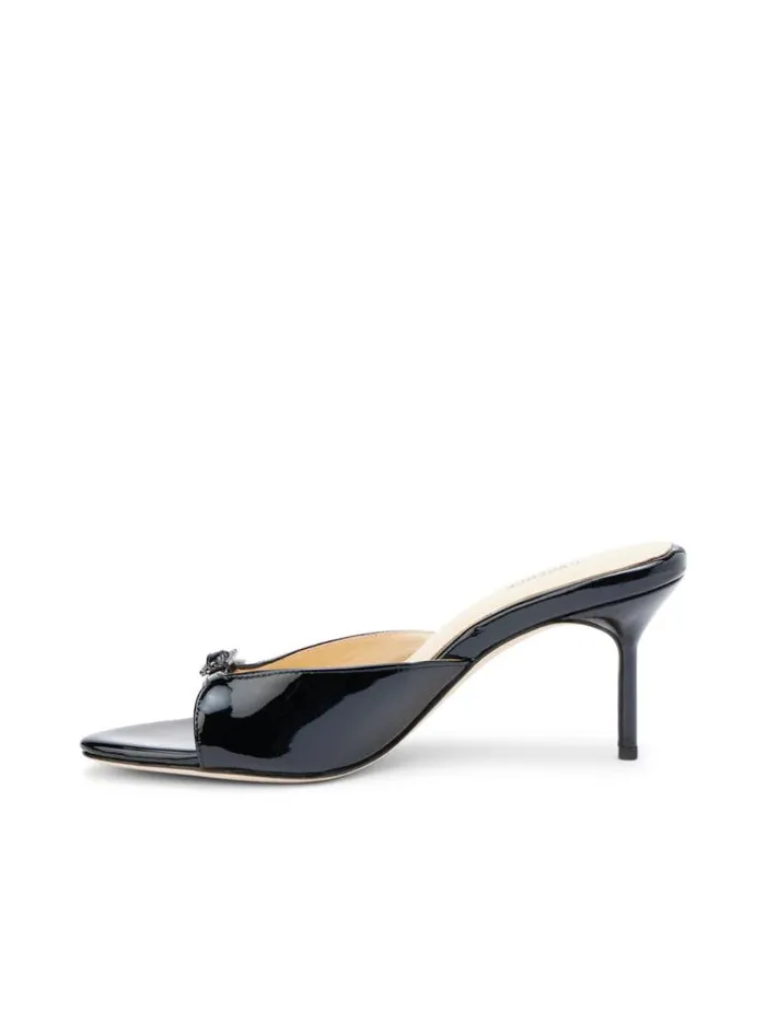 L039Agence Heels and Pumps Women Solene Open Toe Mule Black Leather
