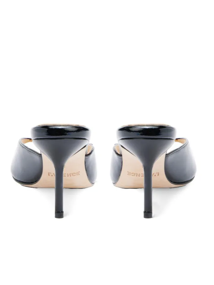 L039Agence Heels and Pumps Women Solene Open Toe Mule Black Leather