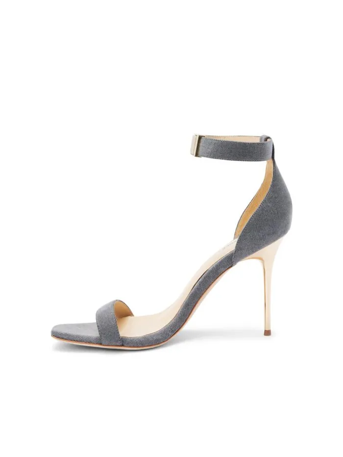 L039Agence Heels and Pumps Women Thea Sandal Grey Denim