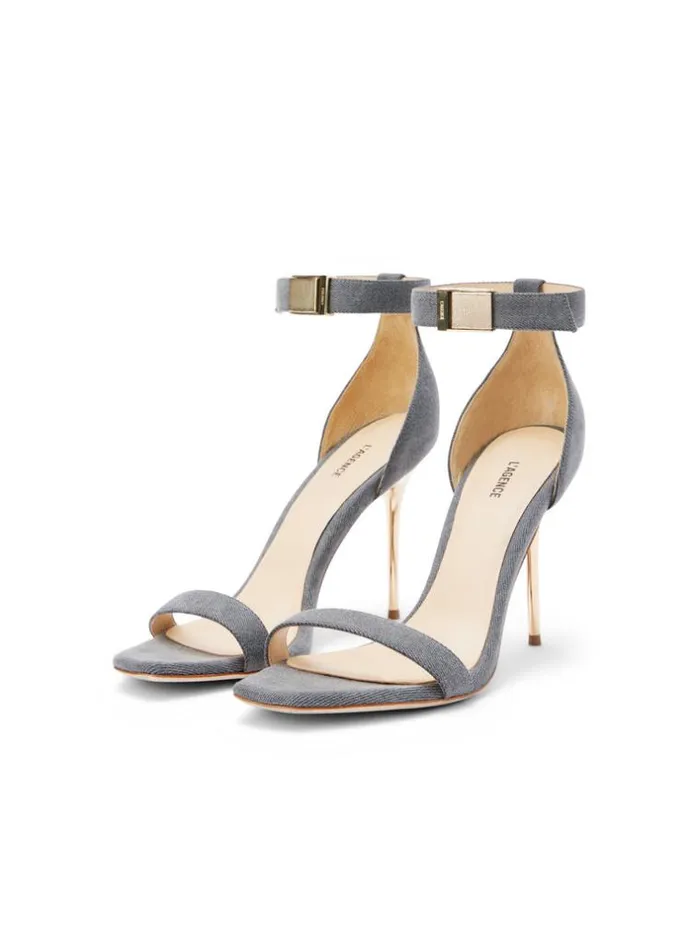 L039Agence Heels and Pumps Women Thea Sandal Grey Denim