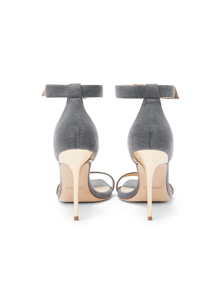 L039Agence Heels and Pumps Women Thea Sandal Grey Denim