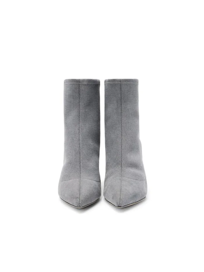 L039Agence Heels and Pumps Women Zoe Bootie Grey Denim