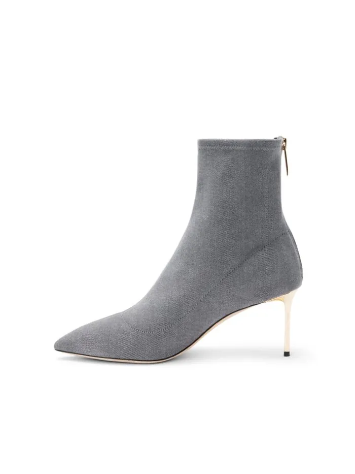 L039Agence Heels and Pumps Women Zoe Bootie Grey Denim